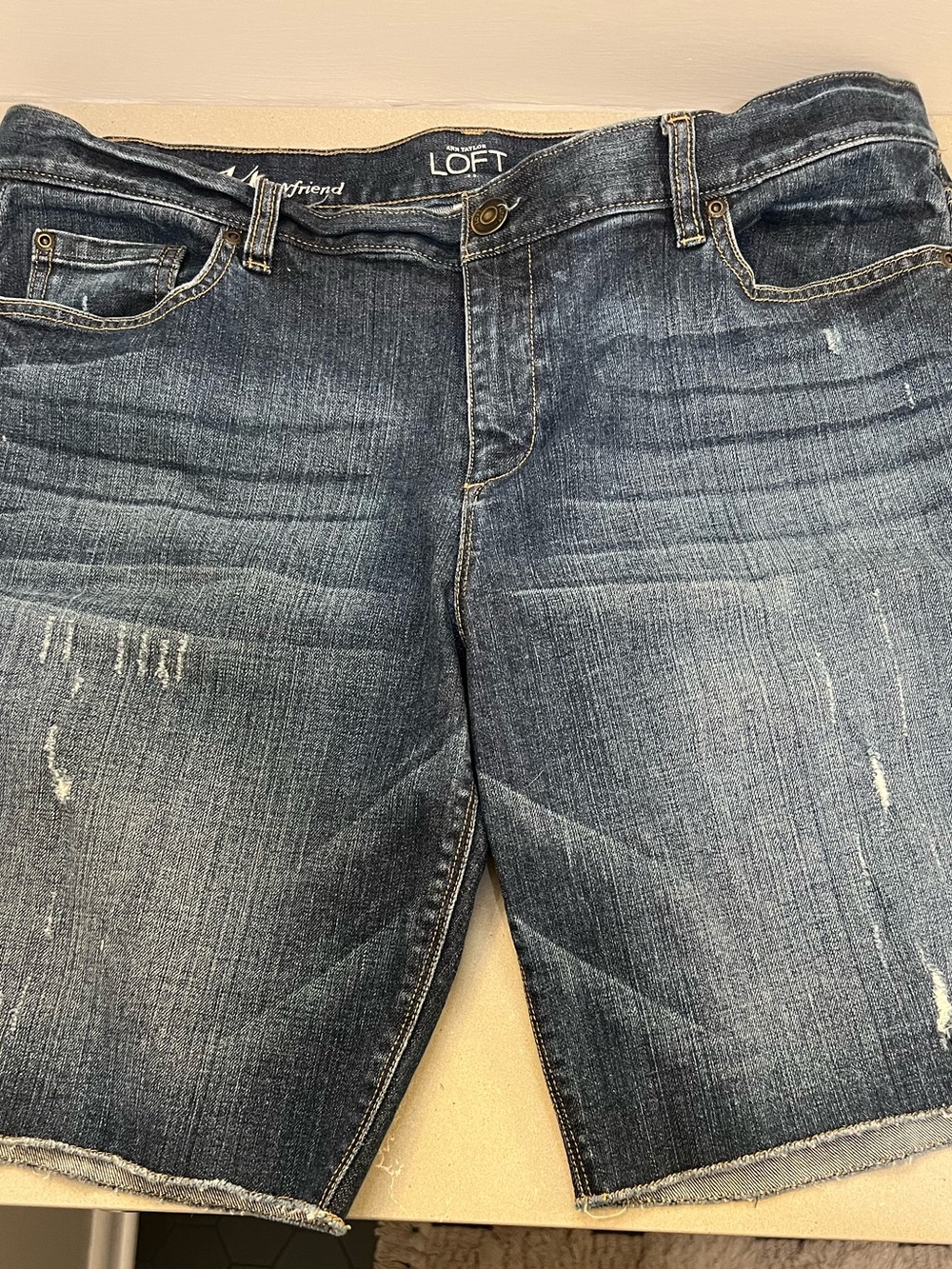 LOFT Boyfriend Jeans in Medium Blue Denim